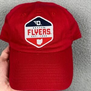 NEW Dayton Flyers Men One Size Hat Dad Red Cap Adjustable Strap Logo Captivating
